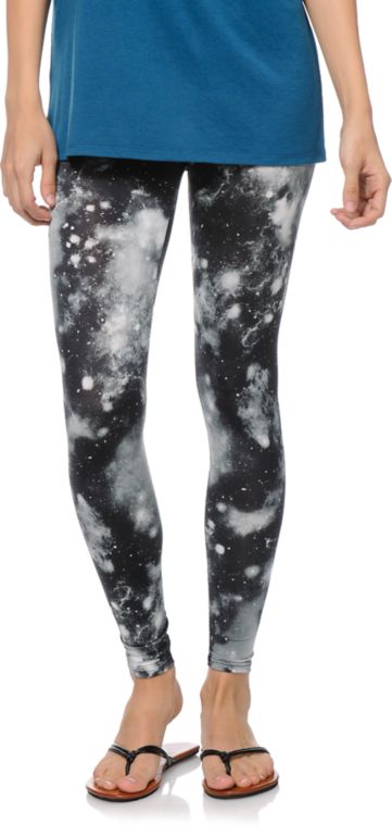 See You Monday Black & White Celestial Leggings