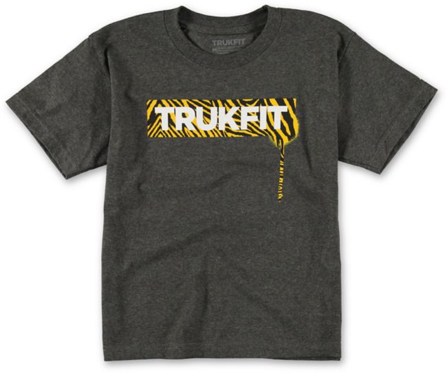Trukfit Boys Zebra Logo Charcoal Tee Shirt