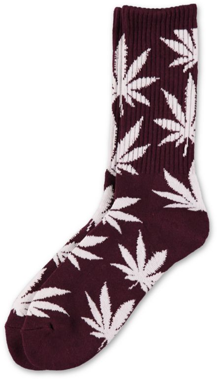 HUF Plantlife Maroon & White Crew Socks