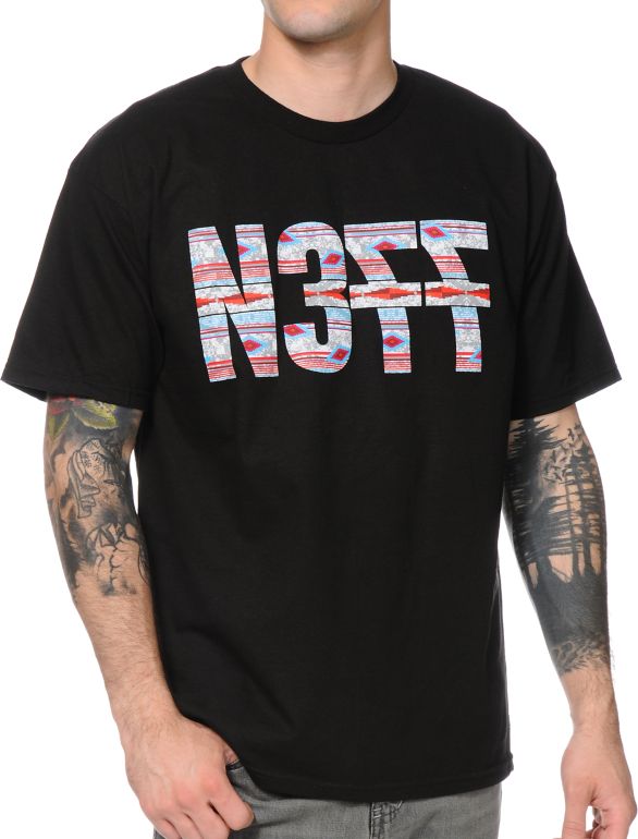Neff Numeral Azttec Black Tee Shirt