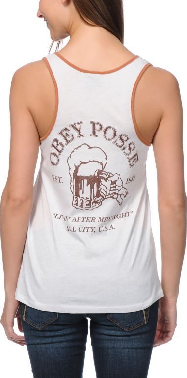 Obey Livin After Midnight Natural White Rookie Tank Top