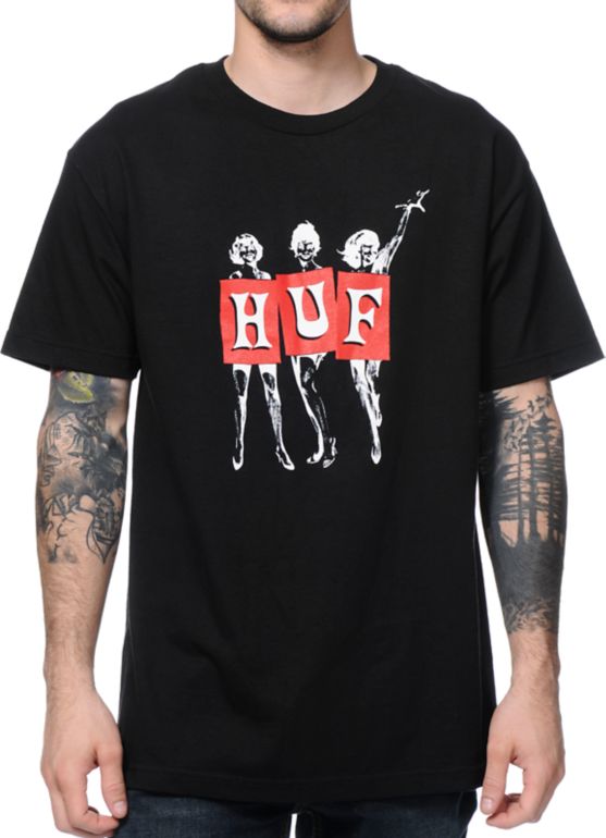 HUF Live Nude Girls Black Tee Shirt