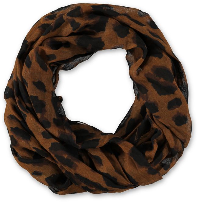 D&Y Large Cheetah Brown & Black Infinty Scarf