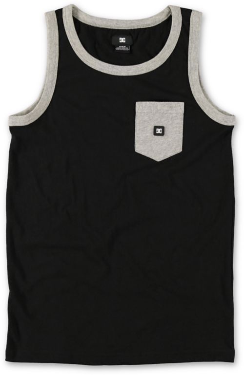DC Boys Contra Black & Grey Pocket Tank Top