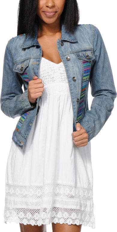 Angel Kiss Girls Tribal Denim Jacket