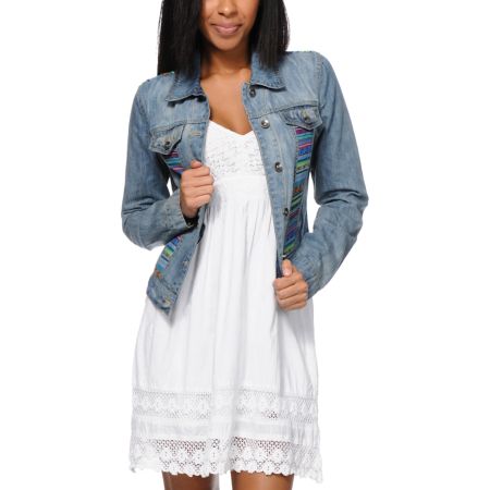 Angel Kiss Girls Tribal Denim Jacket