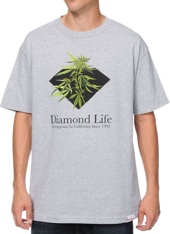 Diamond Supply Homegrown Heather Grey Tee Shirt