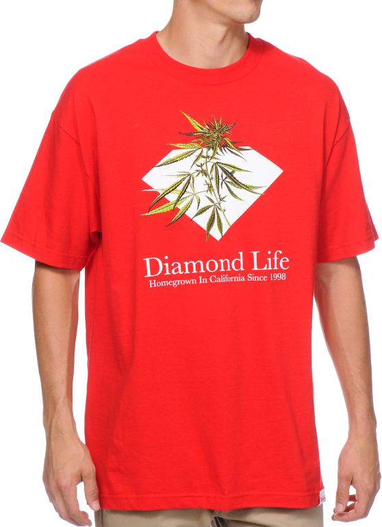 Diamond Supply Homegrown Red Tee Shirt