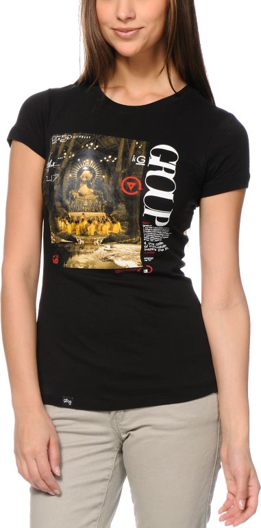 LRG Girls Panda Path Black Tee Shirt