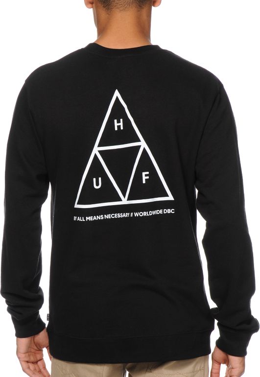 HUF Triple Triangle Black Crewneck Sweatshirt