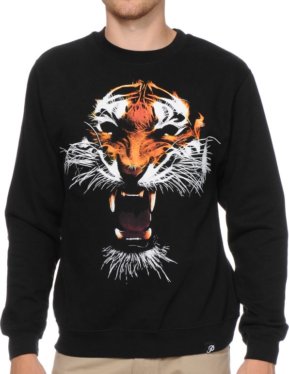 Primitive El Tigre Black Crew Neck Sweatshirt
