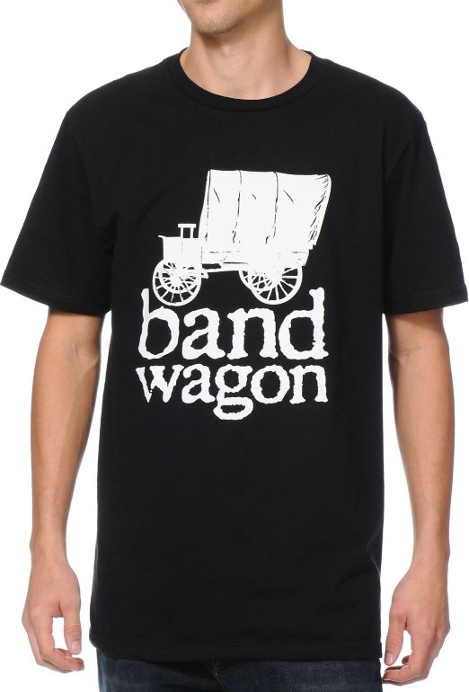 Bandwagon Sticker Black Tee Shirt