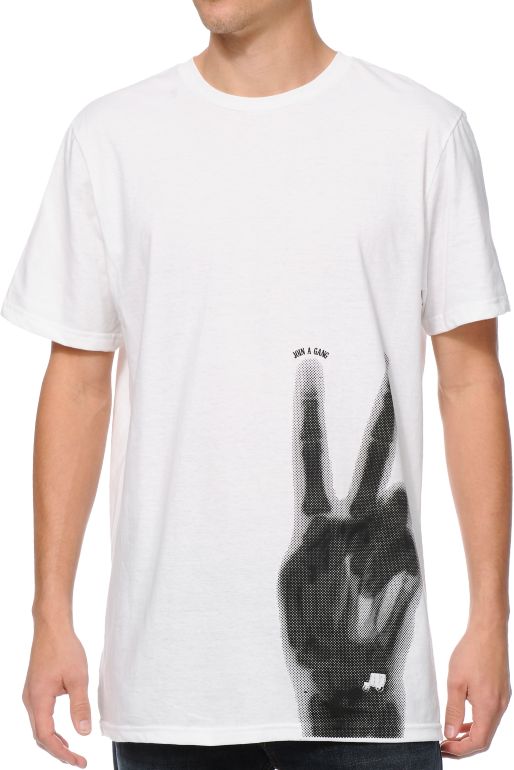 Bandwagon Peace Man White Tee Shirt