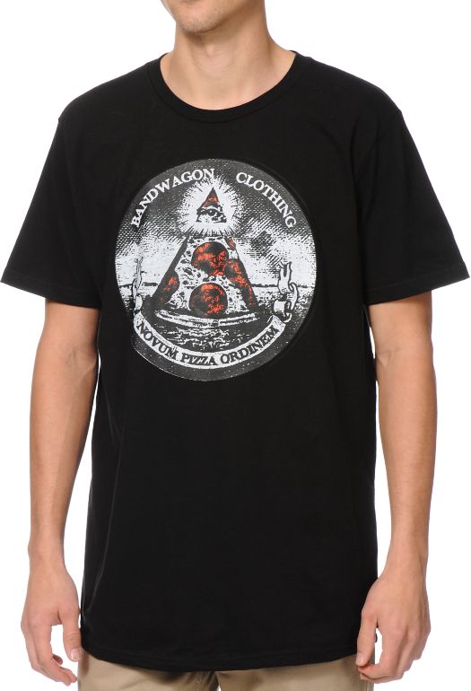 Bandwagon New Pizza Order Black Tee Shirt