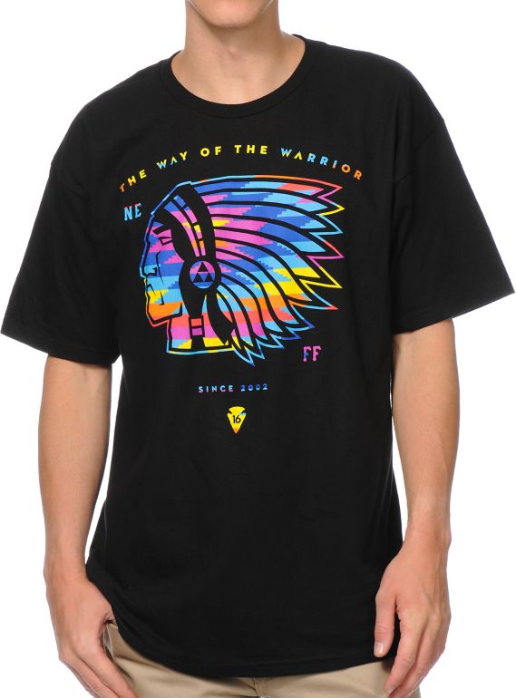 Neff Indibow Tribal Print Black Tee Shirt