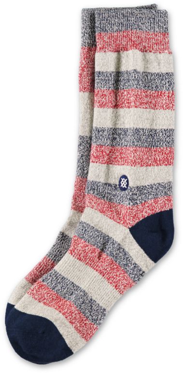 Stance Speedway Navy & Red Stripe Crew Socks