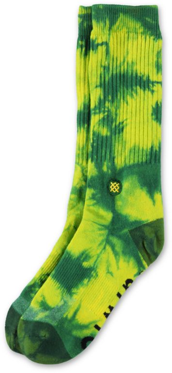 Stance x Shake Junt Green & Yellow Tie Dye Crew Socks