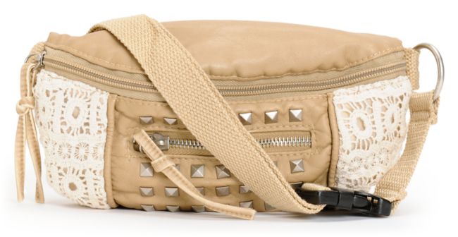T-Shirt & Jeans Camel Crochet Studded Fanny Pack