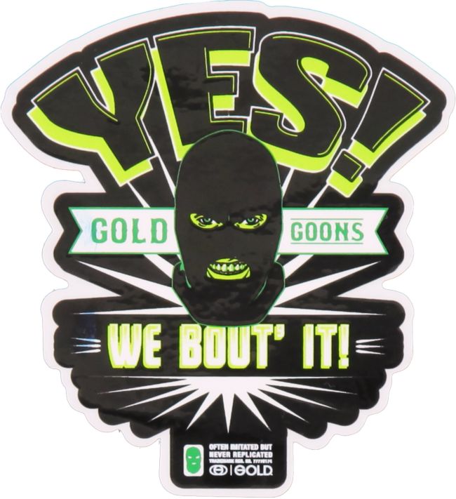 Gold Wheels We Bout It Sticker