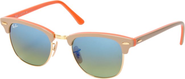 Ray-Ban Clubmaster Beige & Orange Sunglasses