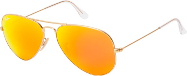 Ray-Ban Aviator Matte Gold & Orange Mirror Large Sunglasses