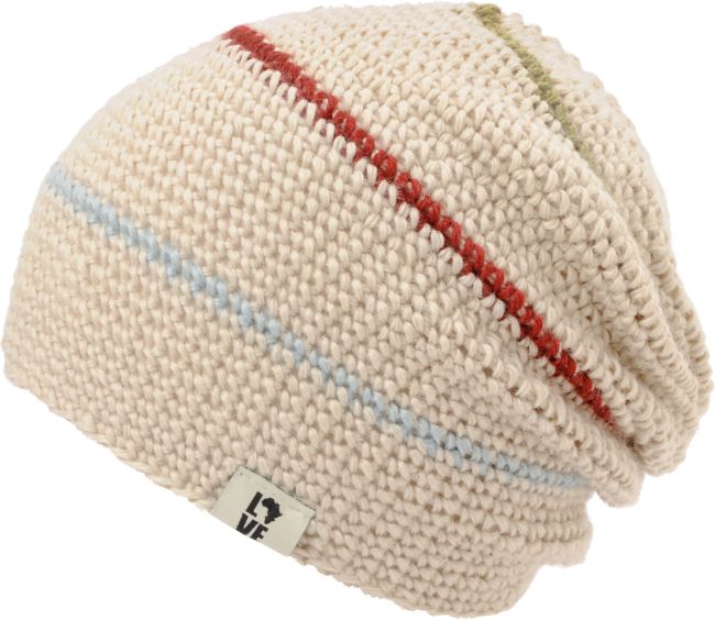 Krochet Kids 5207.5 White Stripe Slouchy Beanie