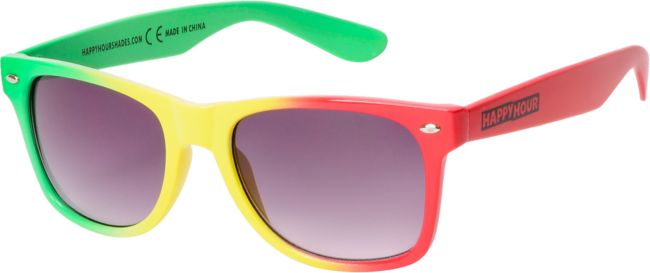 Happy Hour Tri Dye Rasta Sunglasses