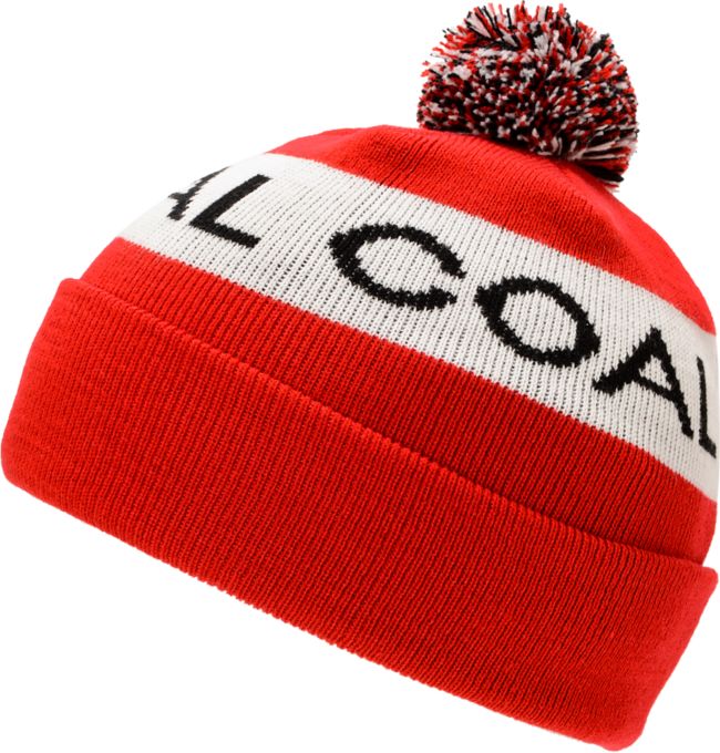 Coal Team Red Pom Beanie