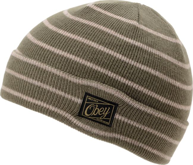 Obey Jobber Striped Oatmeal Fold Beanie