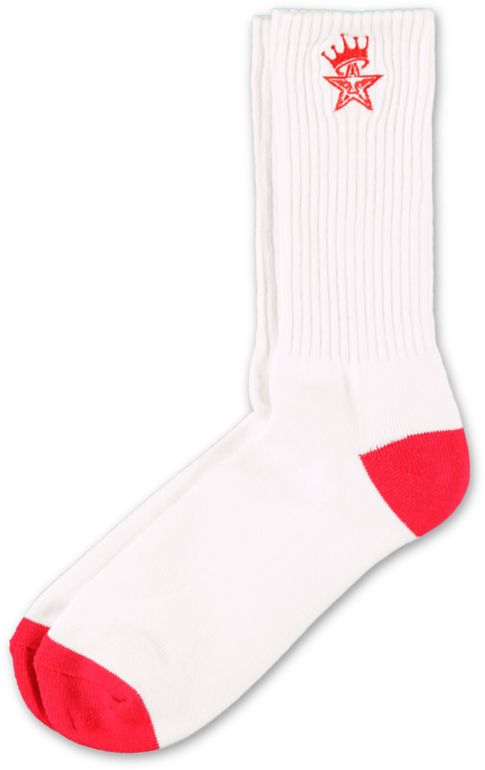 Obey Ordained White & Red Crew Socks