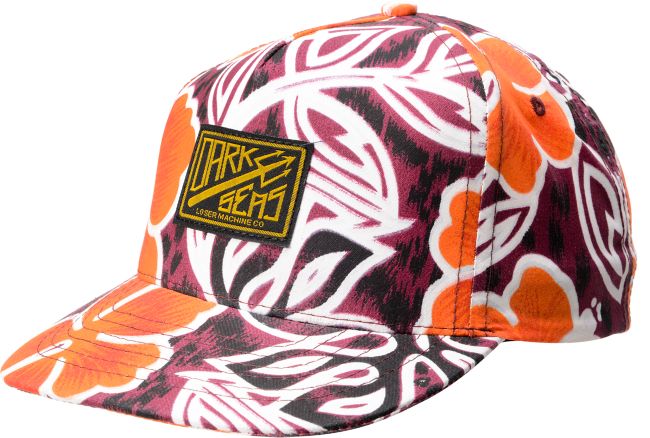 Dark Seas Pilot II Burgundy Floral Print Snapback Hat
