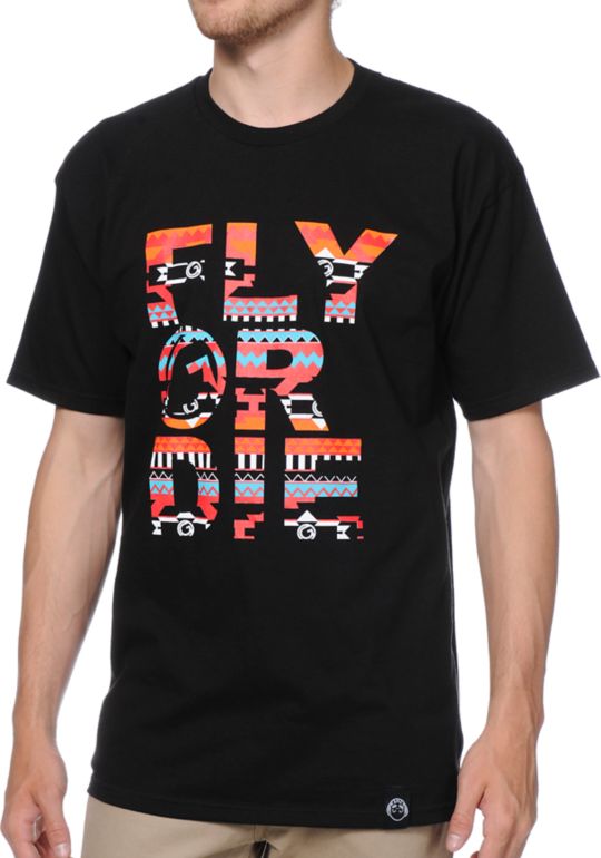 Group Fly Native Fly Or Die Black Tee Shirt