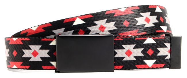 Buckle Down Tribal Print Red & Black Web Belt