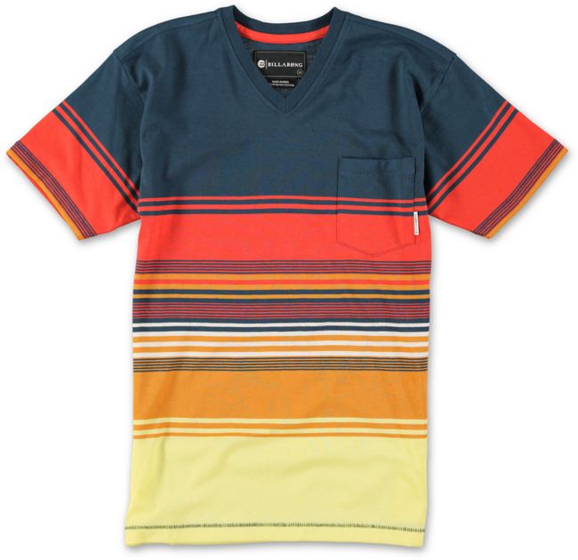 Billabong Boys Spinner Navy Stripe Pocket Tee Shirt