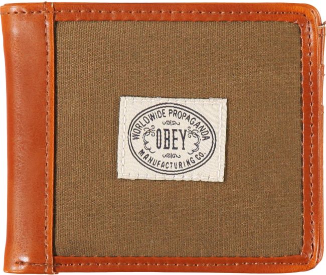 Obey Detour Olive & Brown Bi-Fold Wallet