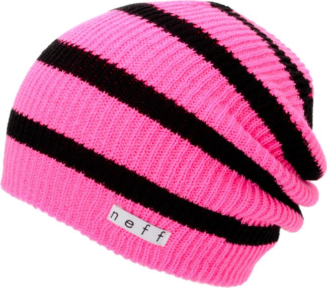 Neff Daily Pink & Black Stripe Beanie