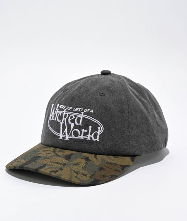 Obey Wicked World Pigment Black & Camo Strapback Hat - Obey