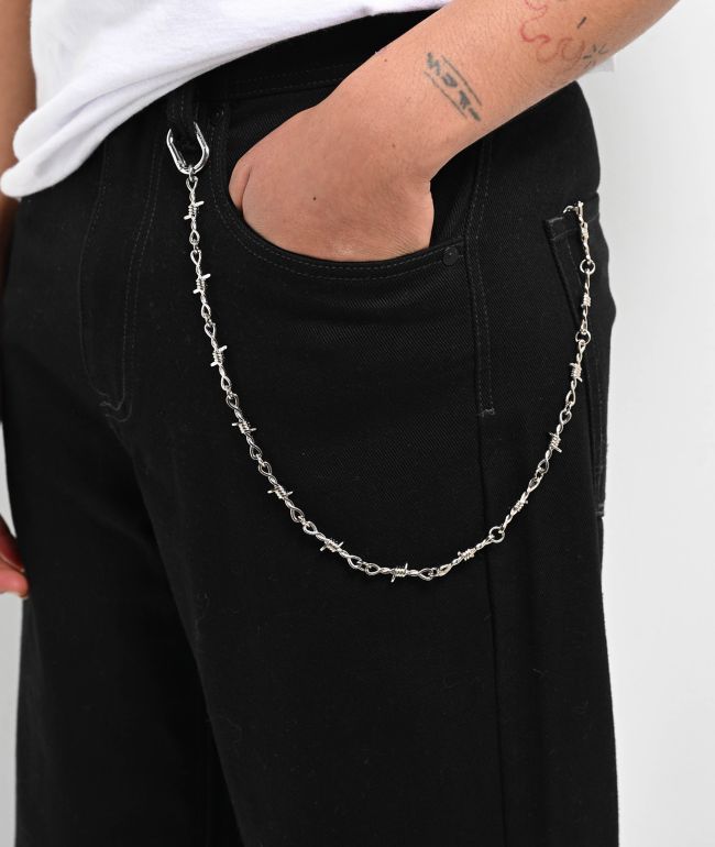 Saint Midas Barbed Wire Silver Pocket Chain - Saint Midas
