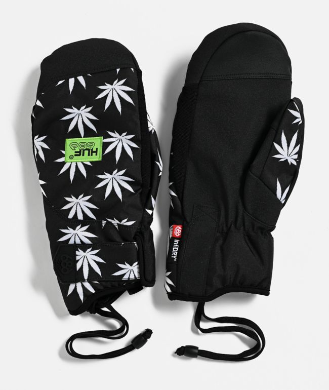 686 x HUF Plantlife Primer Black 10K Snowboard Mittens - 686