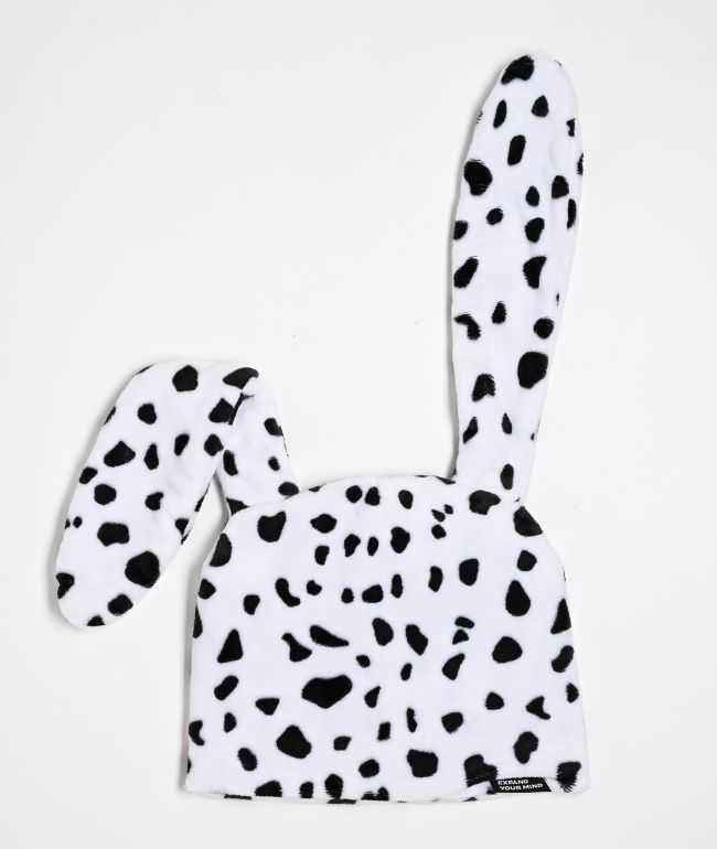 A.LAB Plush White & Black Bunny Beanie - A.LAB