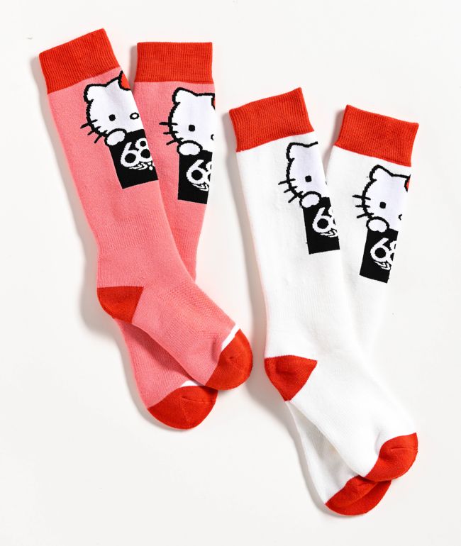 686 x Hello Kitty 2 Pack Snowboard Socks - 686