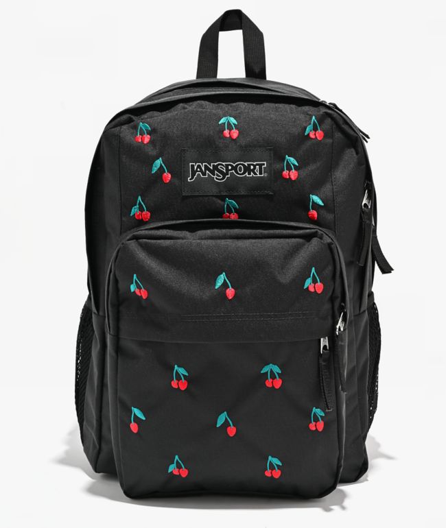 Jansport Big Plans Embroidered Cherry Black Backpack - Jansport