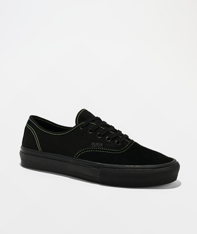 Vans Skate Authentic Black & Green Skate Shoes - Vans