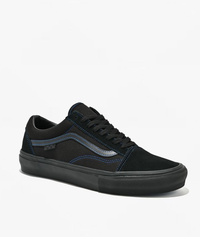 Vans Old Skool Black & Blue Skate Shoes - Vans
