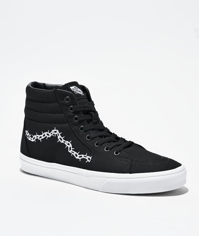 Vans Sk8-Hi Chain Black & White Skate Shoes - Vans
