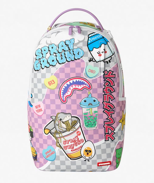 Sprayground WTF Ramen Checkered Purple Backpack - Sprayground