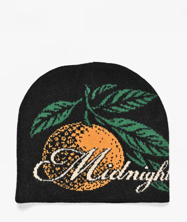 Midnight Organic Citrus Black Skully Beanie - Midnight Organic