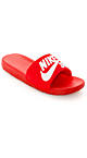 nike red and white slides