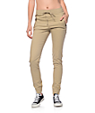 twill joggers zipper