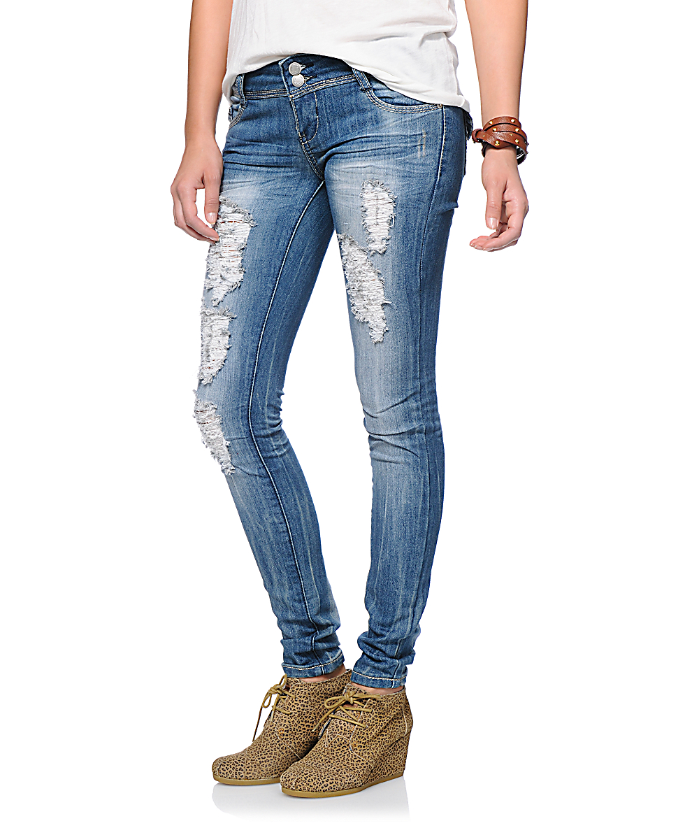 Almost Famous Agnes Light Wash Skinny Jeans | Zumiez